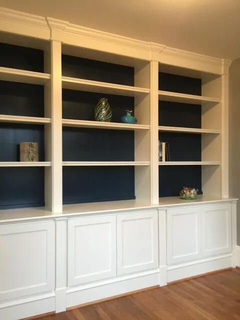 Custom wall shelving design and installation