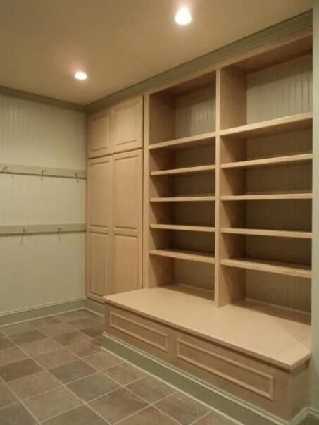 Custom wood shelving